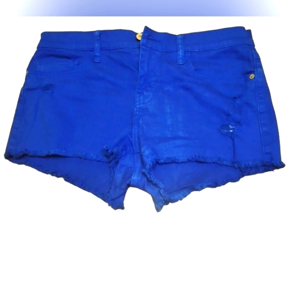 Abercrombie & Fitch Womens Denim Shorts Cut Off Distressed Stretch Blue …